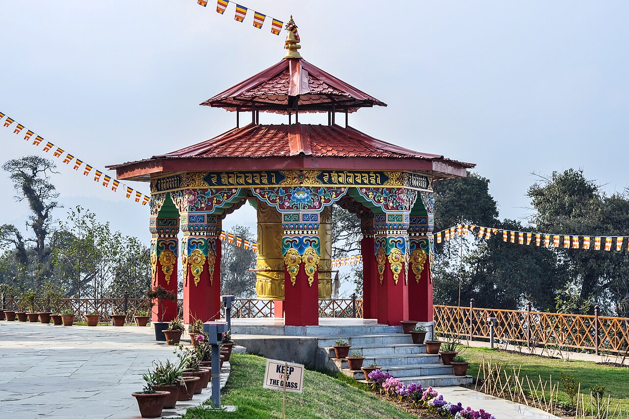 Sacred Buddhist golden iconography and intricate craftsmanship in South Sikkim